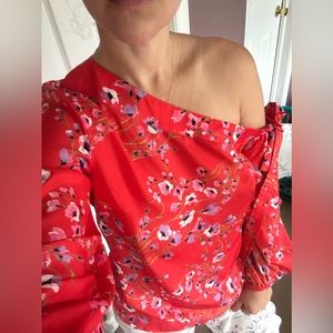 Banana republic off the shoulder, long sleeve top.